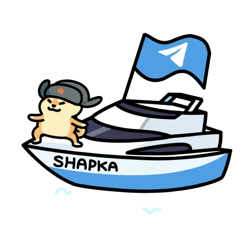 Стикер 19 Dog Wif Shapka