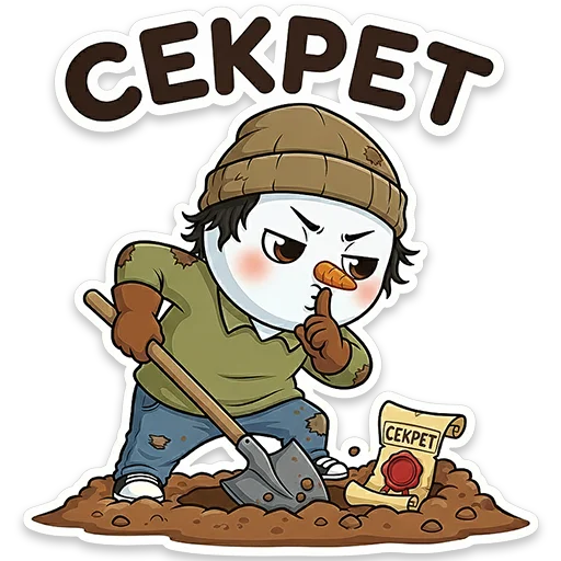 🤫 Стикер «Снеговичок Shapy» для Telegram