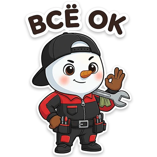 🙆 Стикер «Снеговичок Shapy» для Telegram