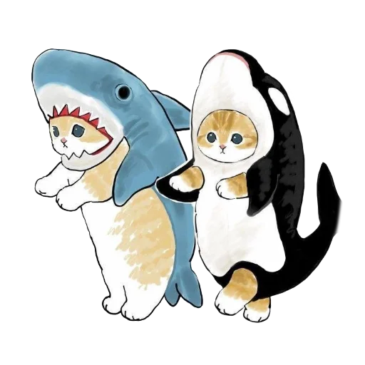 🦈 Стикер «Shark cats» для Telegram