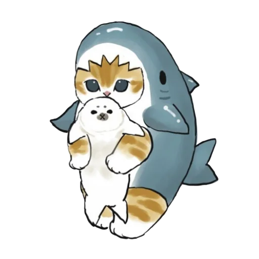 🦈 Стикер «Shark cats» для Telegram