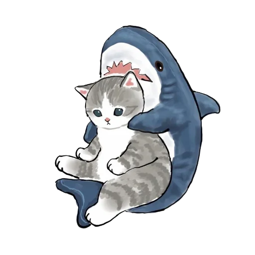 🦈 Стикер «Shark cats» для Telegram