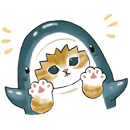 🙌 Стикер «Акулы и котята» для Telegram