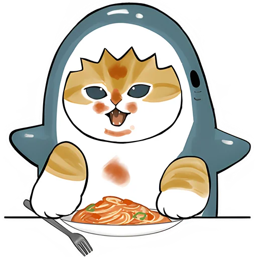 🍝 Стикер «Акулы и котята» для Telegram