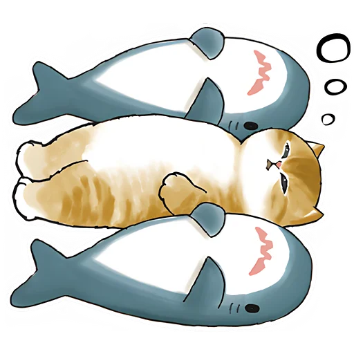 🥱 Стикер «Акулы и котята» для Telegram
