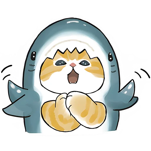 🥹 Стикер «Акулы и котята» для Telegram