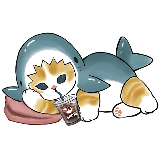 🫖 Стикер «Акулы и котята» для Telegram