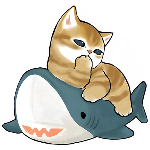 🤭 Стикер «Акулы и котята» для Telegram