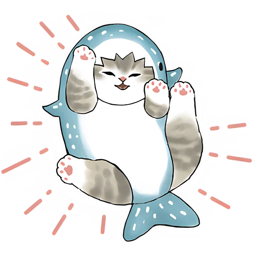 🤩 Стикер «Акулы и котята» для Telegram