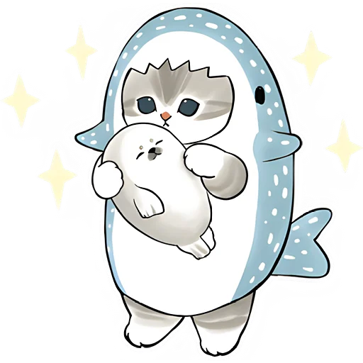 🤩 Стикер «Акулы и котята» для Telegram
