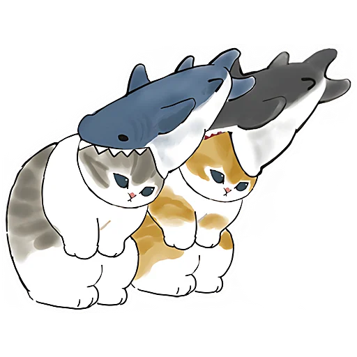 🥺 Стикер «Акулы и котята» для Telegram