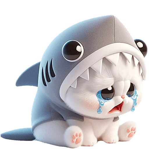 😭 Стикер «Пушистые акулы 3» для Telegram