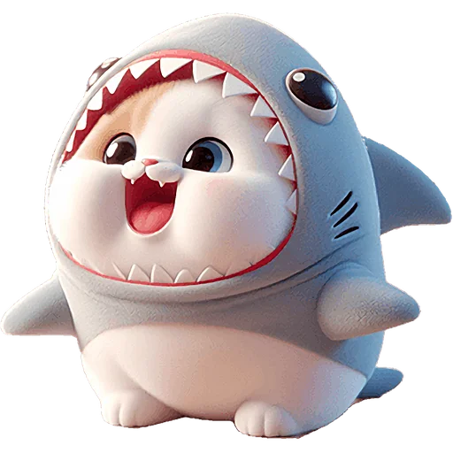 😆 Стикер «Пушистые акулы 3» для Telegram