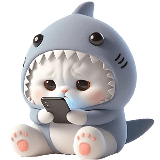 😔 Стикер «Пушистые акулы 3» для Telegram