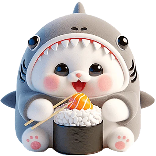 🍱 Стикер «Пушистые акулы 3» для Telegram