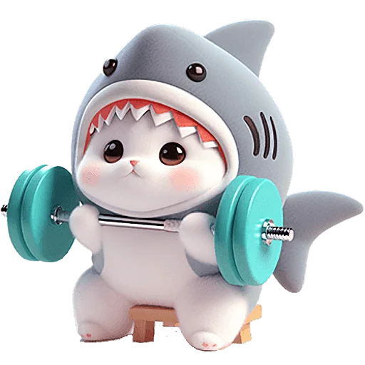 💪 Стикер «Пушистые акулы 3» для Telegram