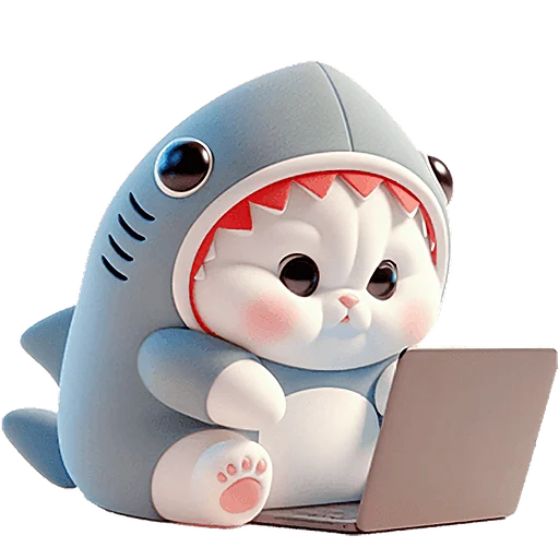 🤓 Стикер «Пушистые акулы 3» для Telegram