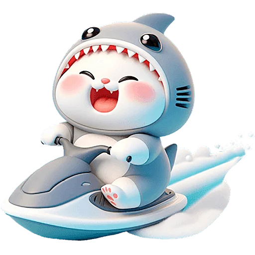 🛥 Стикер «Пушистые акулы 3» для Telegram