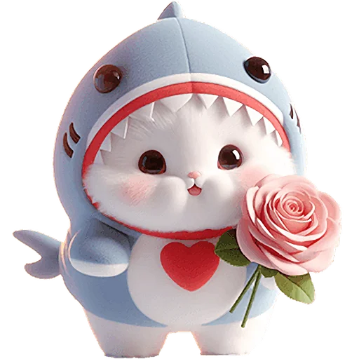 🌹 Стикер «Пушистые акулы 3» для Telegram