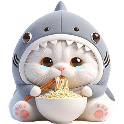 🍜 Стикер «Пушистые акулы 3» для Telegram