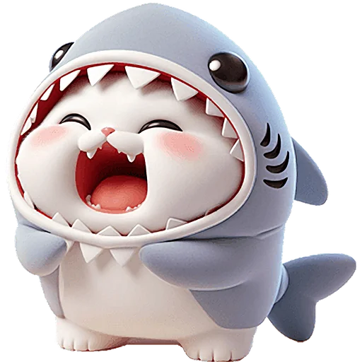 😂 Стикер «Пушистые акулы 3» для Telegram