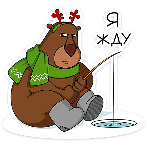 🎣 Стикер «Новый год с Крошкой Ши» для Telegram