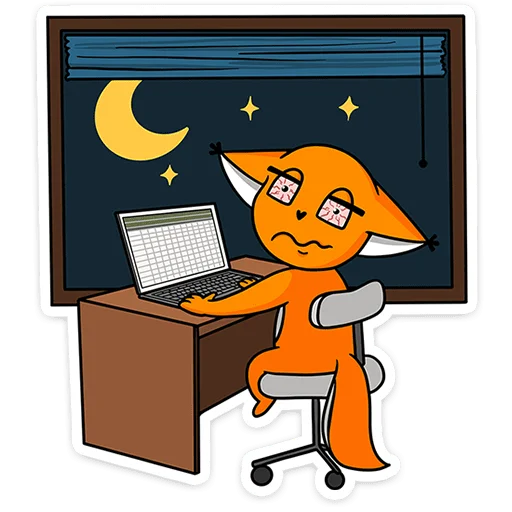 🦊 Стикер «Ши в офисе» для Telegram