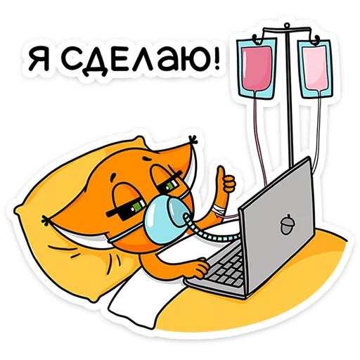 🦊 Стикер «Ши в офисе» для Telegram