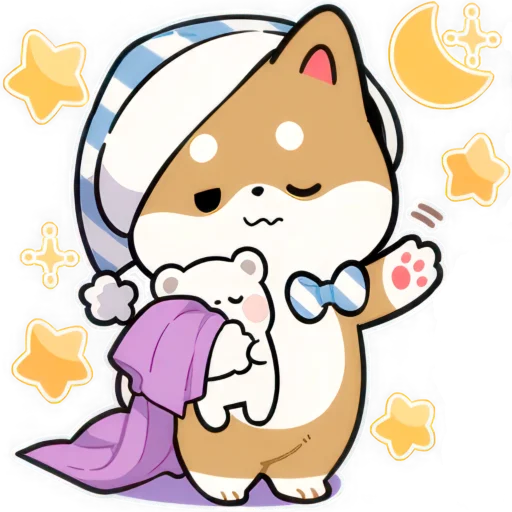 🌜 Стикер «Милый Шиба» для Telegram