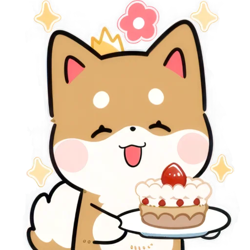 🎂 Стикер «Милый Шиба» для Telegram