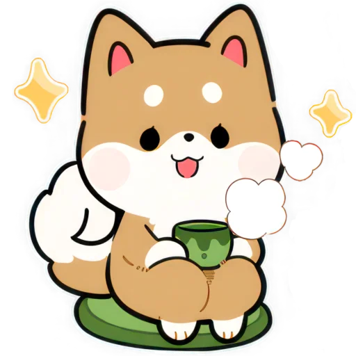 🍵 Стикер «Милый Шиба» для Telegram