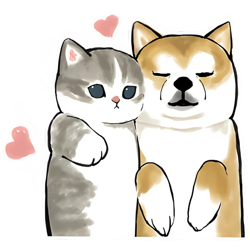 🥰 Стикер «Шиба и Нян» для Telegram