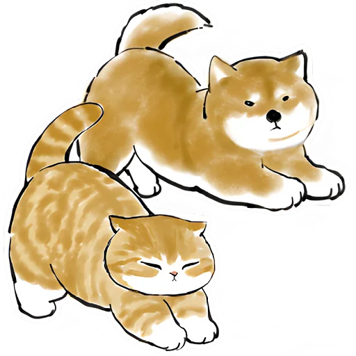 ☀ Стикер «Шиба и Нян» для Telegram