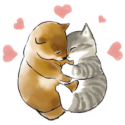 ❤️ Стикер «Шиба и Нян» для Telegram