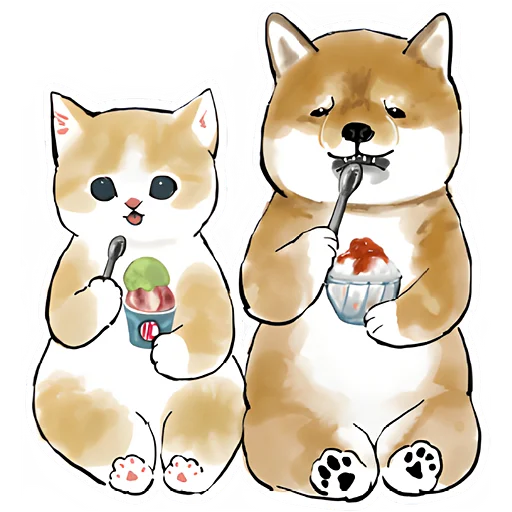 😋 Стикер «Шиба и Нян» для Telegram