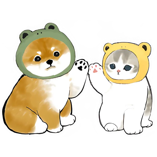 Стикерпак Шиба и Нян для Telegram