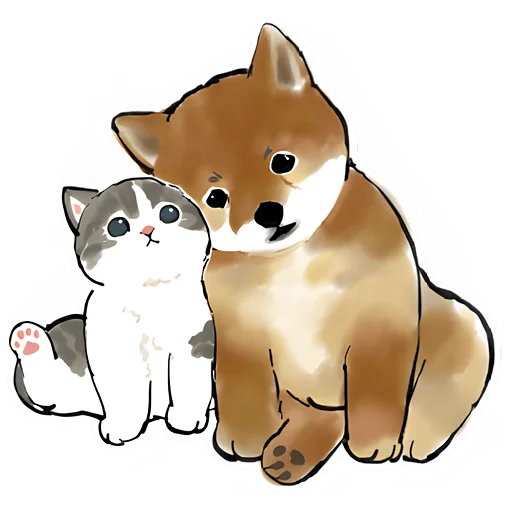😔 Стикер «Шиба и Нян» для Telegram