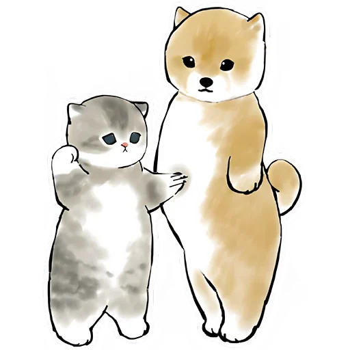 😌 Стикер «Шиба и Нян котик» для Telegram