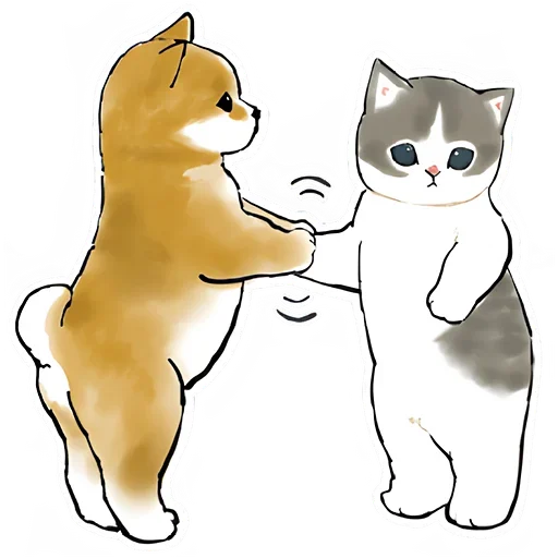 👋 Стикер «Шиба и Нян котик» для Telegram