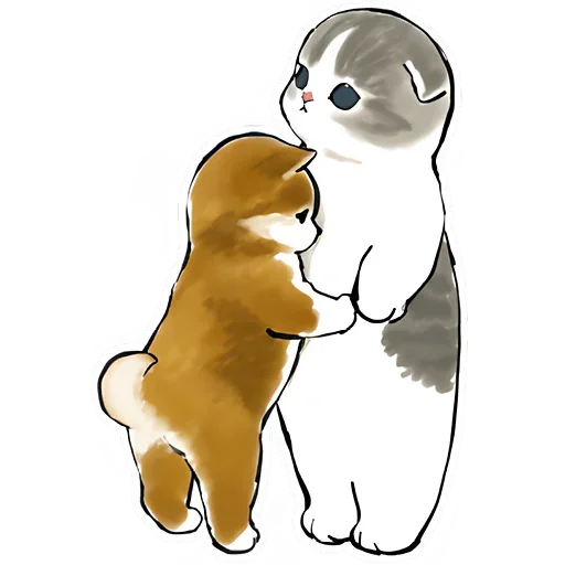 🤗 Стикер «Шиба и Нян котик» для Telegram