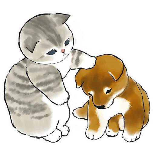 🤗 Стикер «Шиба и Нян котик» для Telegram
