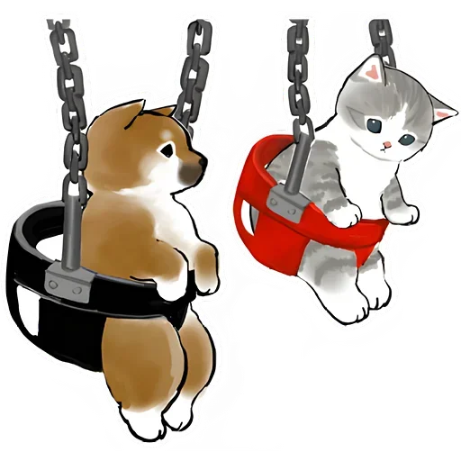 😊 Стикер «Шиба и Нян котик» для Telegram