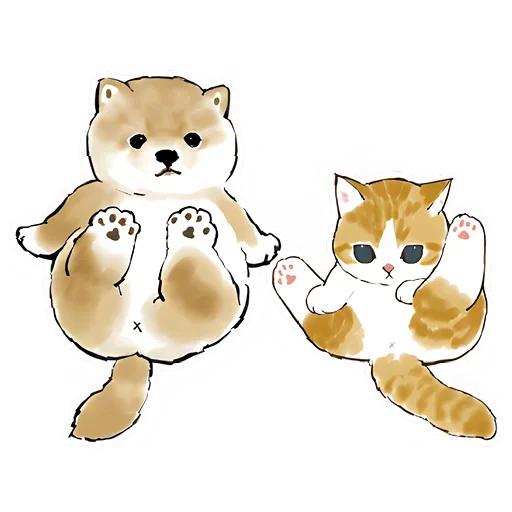 🤭 Стикер «Шиба и Нян котик» для Telegram