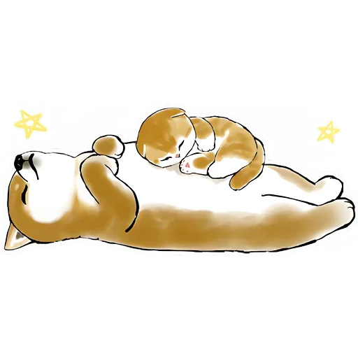 😴 Стикер «Шиба и Нян котик» для Telegram