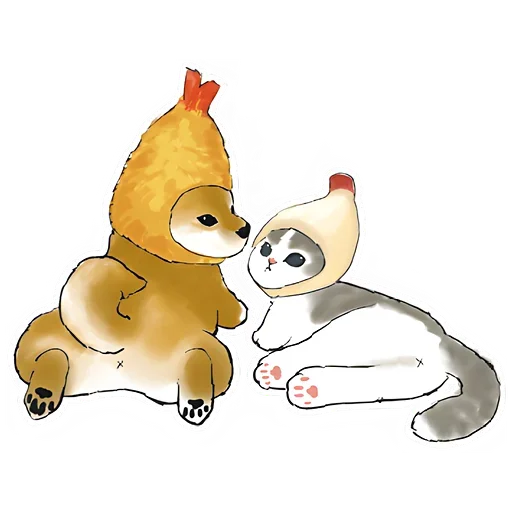 🥰 Стикер «Шиба и Нян котик» для Telegram