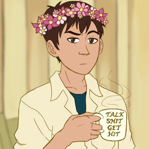 😐 Стикер «SHINJI WITH A FUCKING CUP» для Telegram