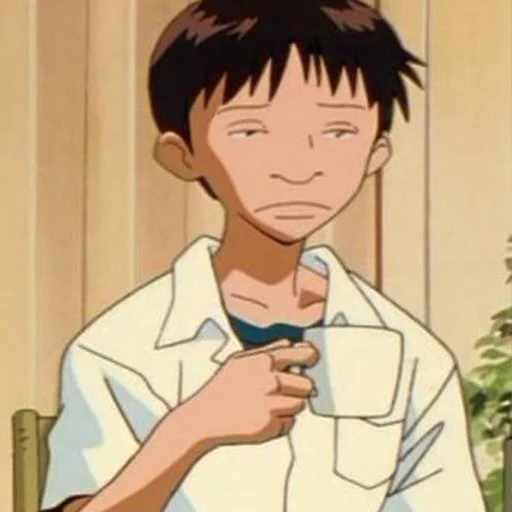 😐 Стикер «SHINJI WITH A FUCKING CUP» для Telegram