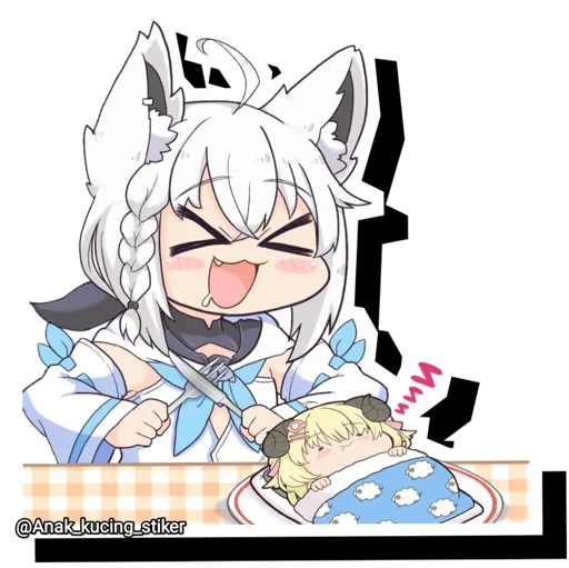 😍 Стикер «Shirakami Fubuki» для Telegram