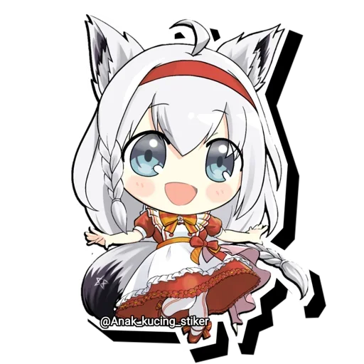 😍 Стикер «Shirakami Fubuki» для Telegram