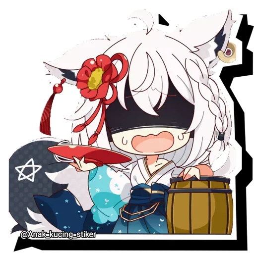😝 Стикер «Shirakami Fubuki» для Telegram